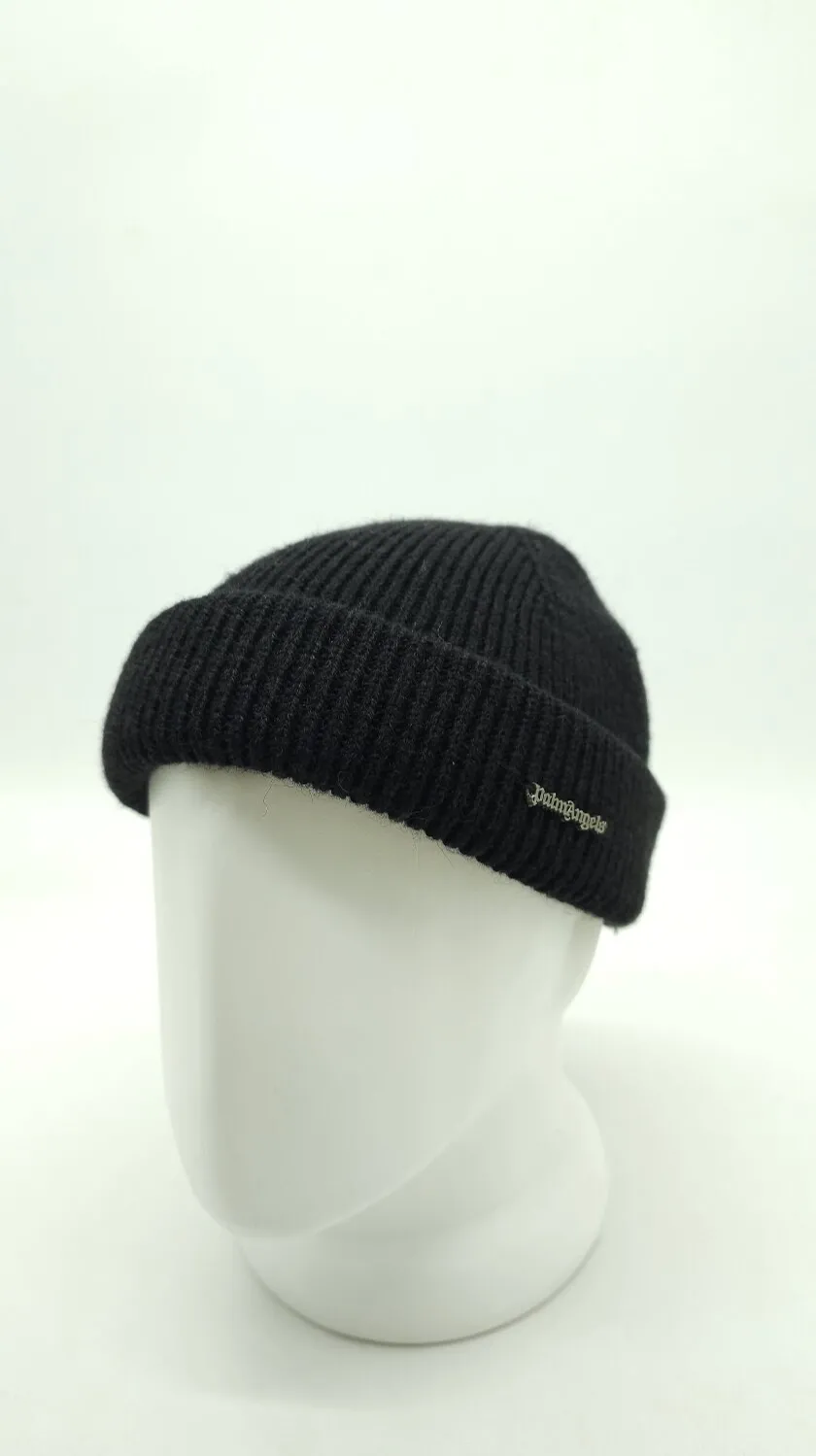 Шапка короткая вязаная с манжетом Palm Angels VILSS 52-60 Черный БОБИ 
