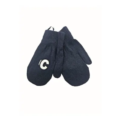 Рукавиці варежки дитячі одинарні з логотипом “C” 3-6 років Темно-синій з білим 11991