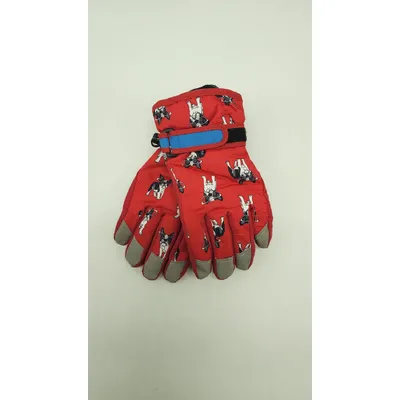 Перчатки детские лыжные плащевые C-1688 LUCKYLOONG L-XL Красный