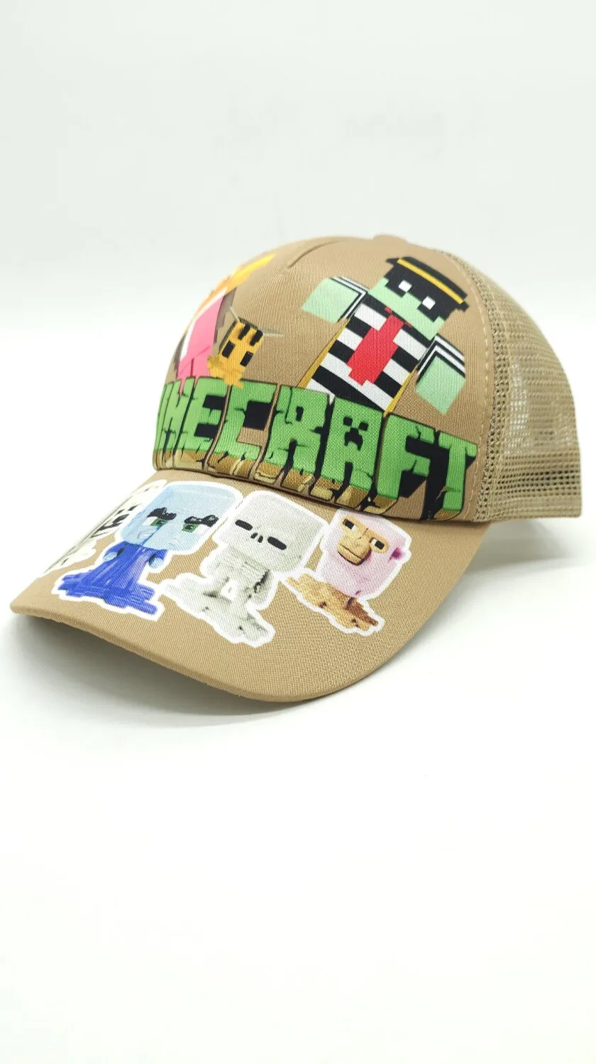 Бейсболка с сеткой и рисунком Minecraft FIGURES 52-55 Бежевый 