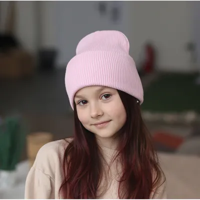 Шапка однотонна в’язана двошарова з регульованим манжетом Калліо Talvi 46-52 Рожевий 16281