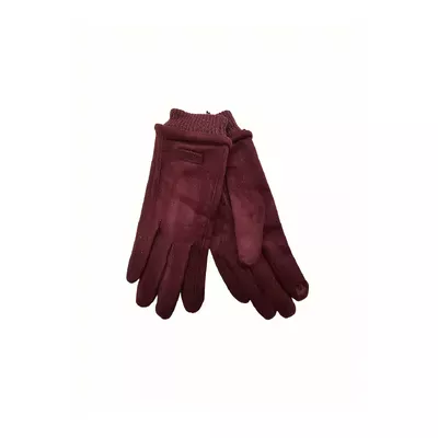 Рукавиці жіночі зі штучної замші з трикотажним манжетом Paidi 6.5 Бордовий