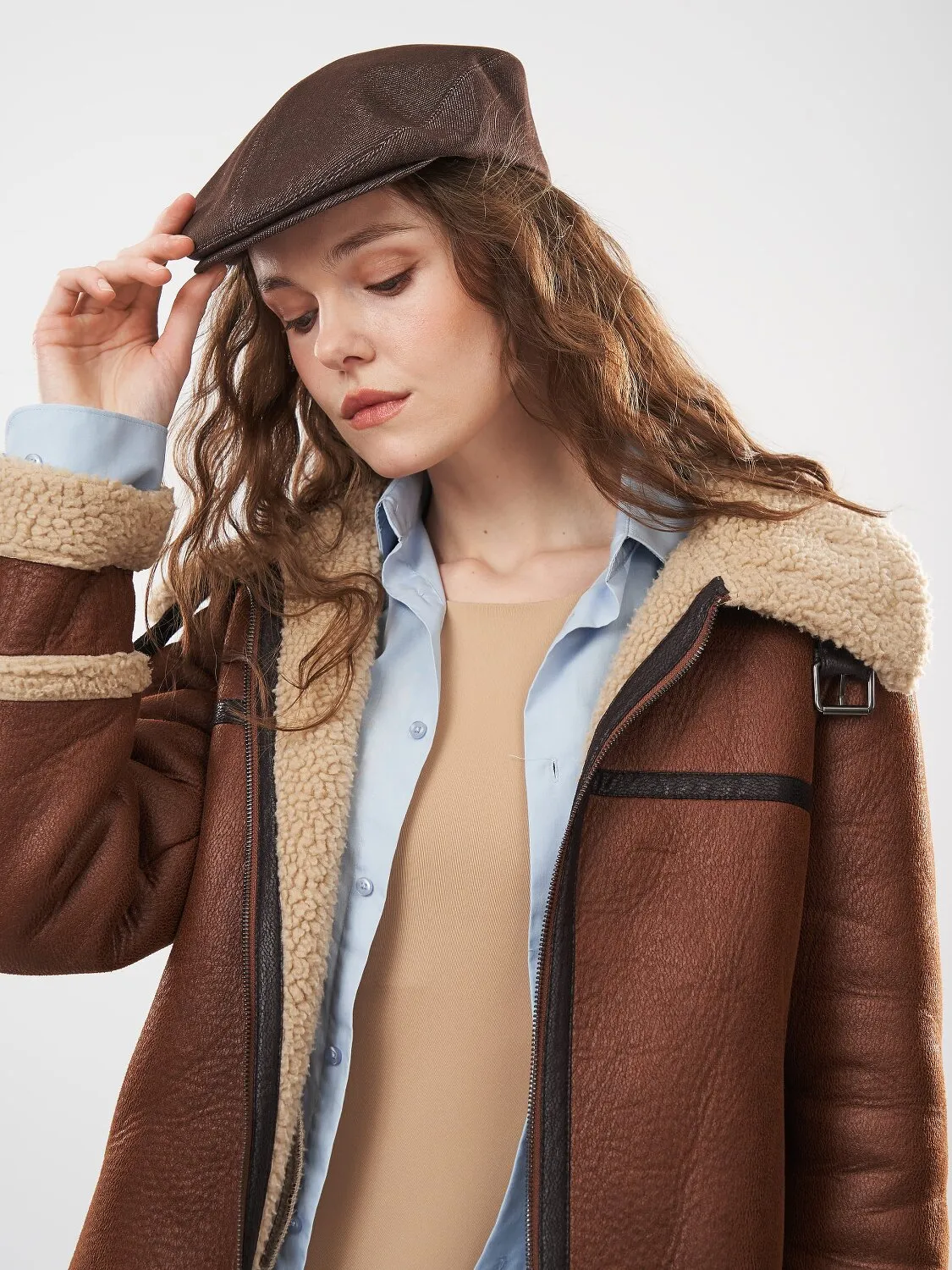 Кепи джинсовое Flat Cap Fortune 55-57 Коричневый 