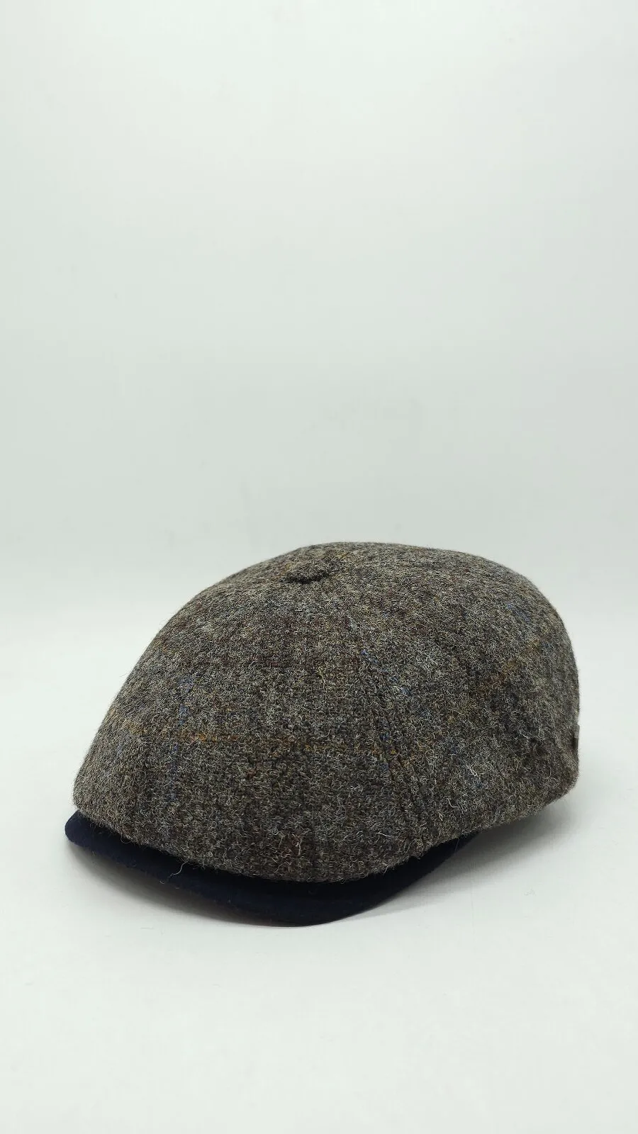 Кепка восьмиклинка вовняна в кольову клітинку 6-LEONARDO HarrisTweed HOOK 56 Коричневий HT-505C2 