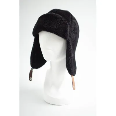 Вушанка ангорова на застібку 0802 KENT&AVER 56-58 Чорний 11324