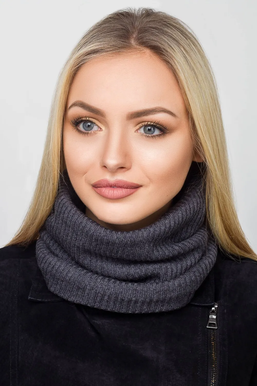 Снуд однотонний дрібної в’язки Tony Buff Cascona one size Сірий 