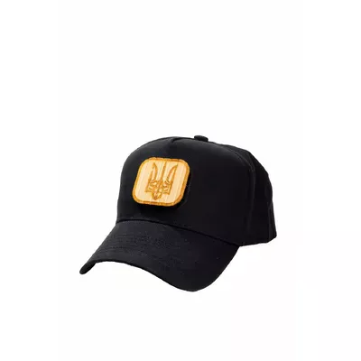 Бейсболка форхед з патчем та зйомним шевроном Тризуб KENT&AVER 56-58 Чорний 0002-5