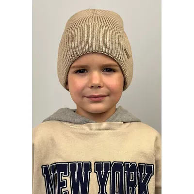 Шапка в’язана одинарна з манжетом Mateo Cascona 52-58 Кремовий