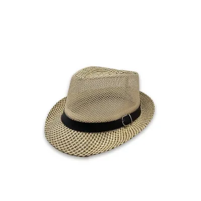 Капелюх челентанка з сіткою Fortune 56-58 Бежевий