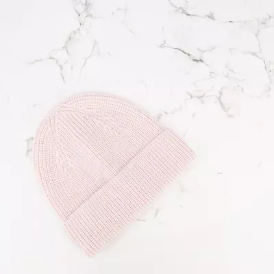 Шапка базова в’язана одинарна з відворотом Чойсі Talvi 44-46 Світло-рожевий
