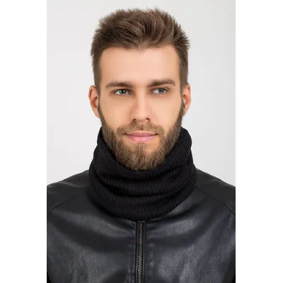 Снуд однотонный мелкой вязки Tony Buff Cascona one size Черный