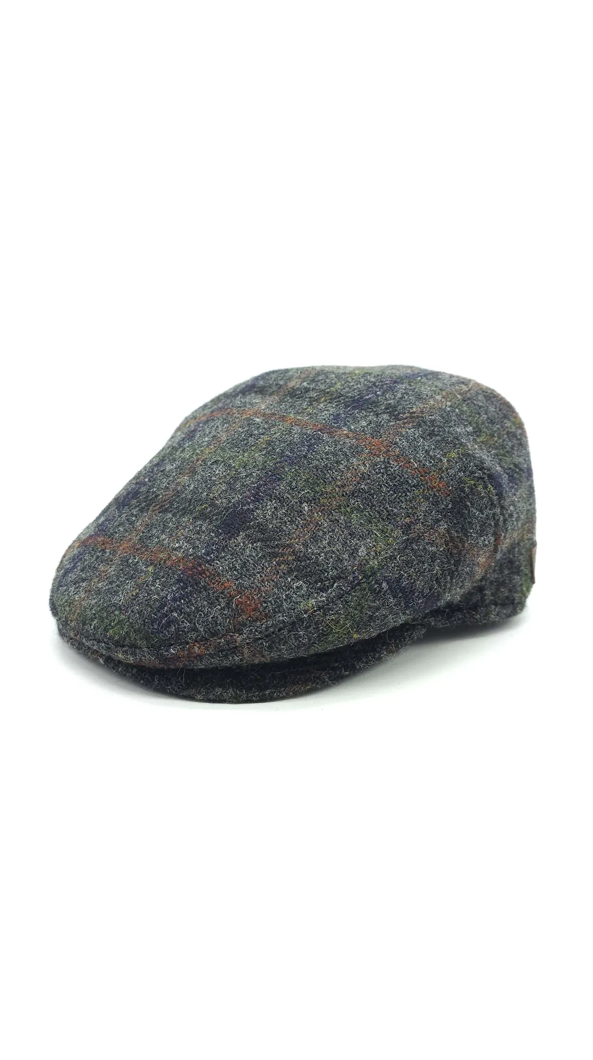 Кепка пряма реглан вовняна в клітинку HarrisTweed HOOK 56 Cірий R-CF 