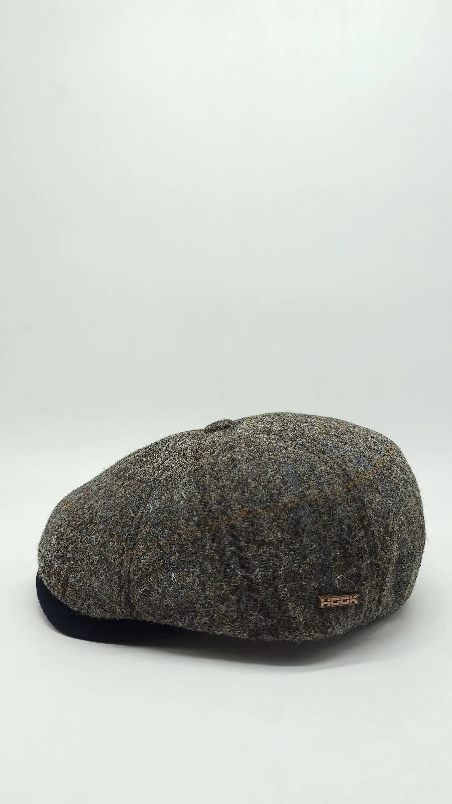 Кепка восьмиклинка шерстяная в цветную  клетку 6-LEONARDO HarrisTweed HOOK 56 Коричневый HT-505C2 