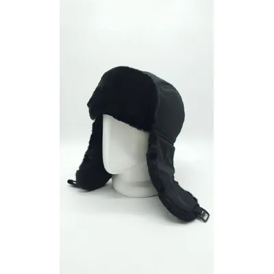 Вушанка чоловіча хутряна на застібку L Чорний