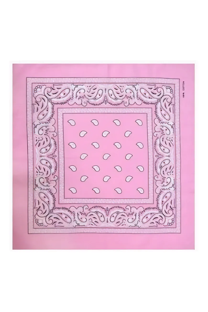 Бандана хустка пов’язка “турецький огірок” 55х55 Світло-рожевий 