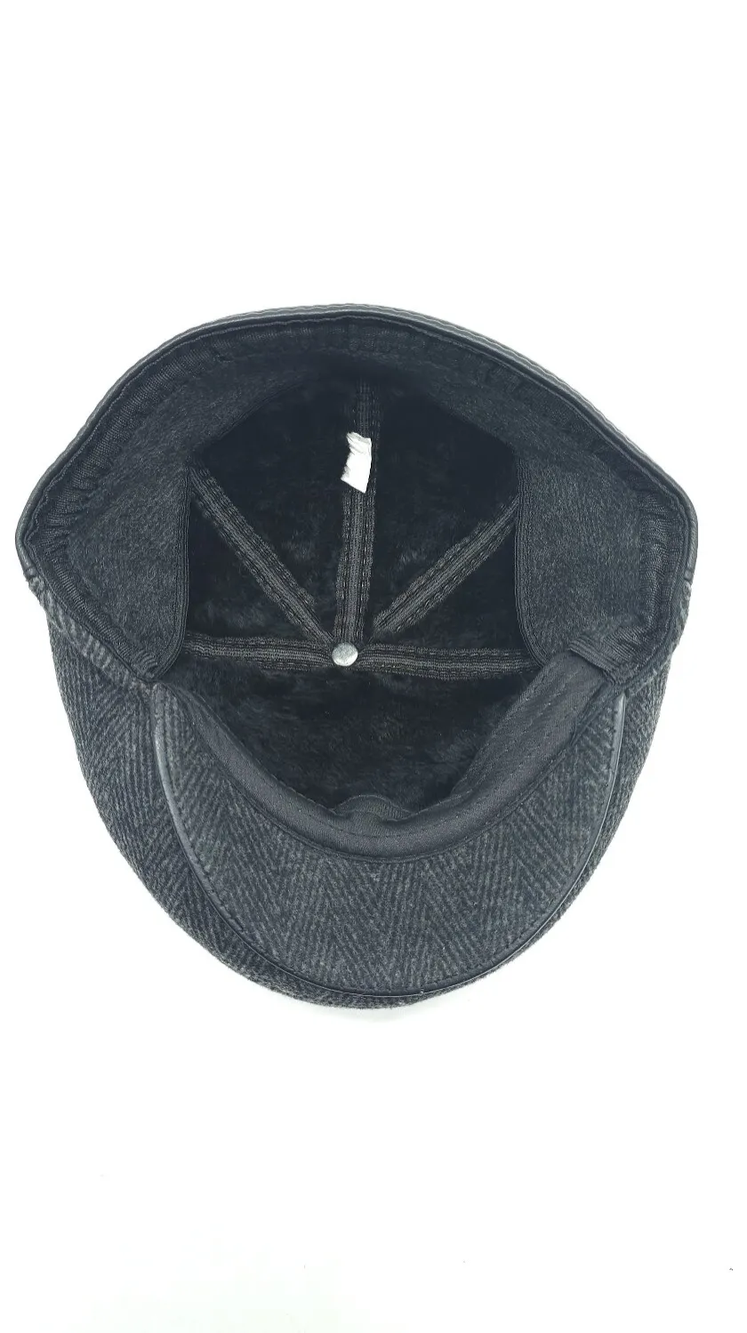 Кепка п’ятиклинка кашемірова в ялинку на хутрі 56 Темно-сірий 15810 