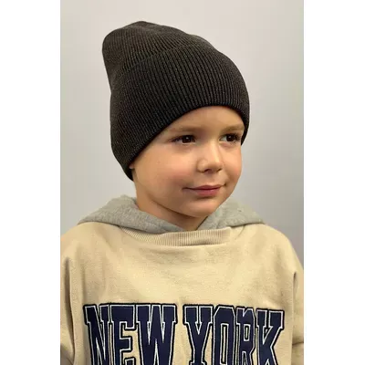 Шапка в’язана в рубчик одинарна з манжетом Malone Cascona 52-60 Графітовий