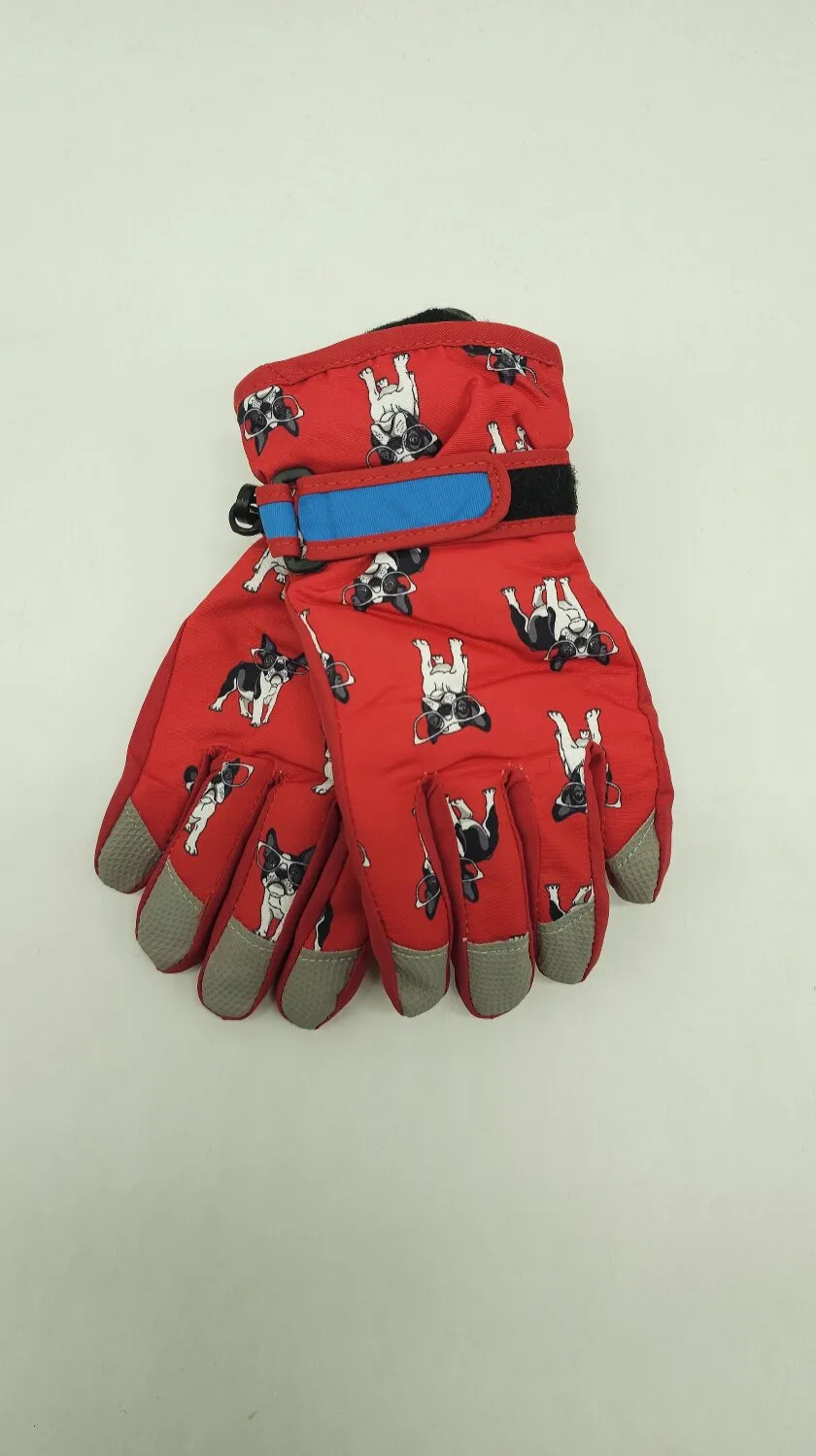 Перчатки детские лыжные плащевые C-1688 LUCKYLOONG L-XL Красный 