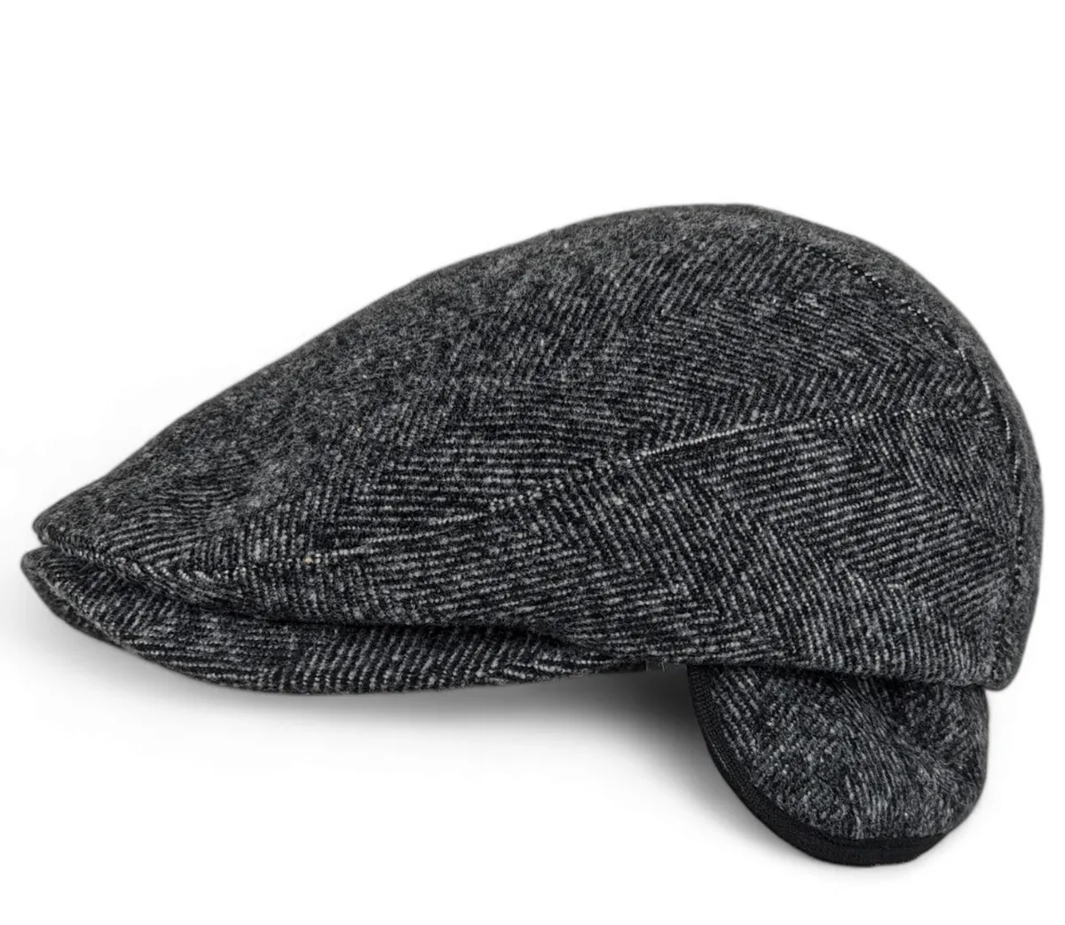 Кепка пряма реглан кашемірова в ялинку VladAltex 56 Чорний 154-41 