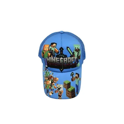 Бейсболка з сіткою та малюнком Minecraft Hunger Games 52-55 Блакитний 13842