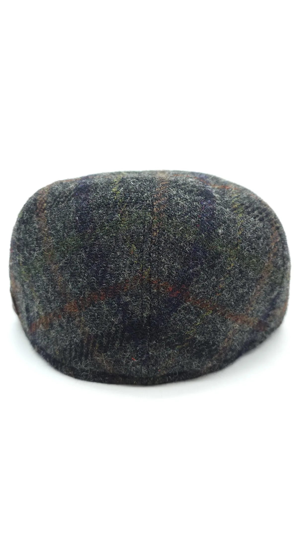 Кепка пряма реглан вовняна в клітинку HarrisTweed HOOK 56 Cірий R-CF 