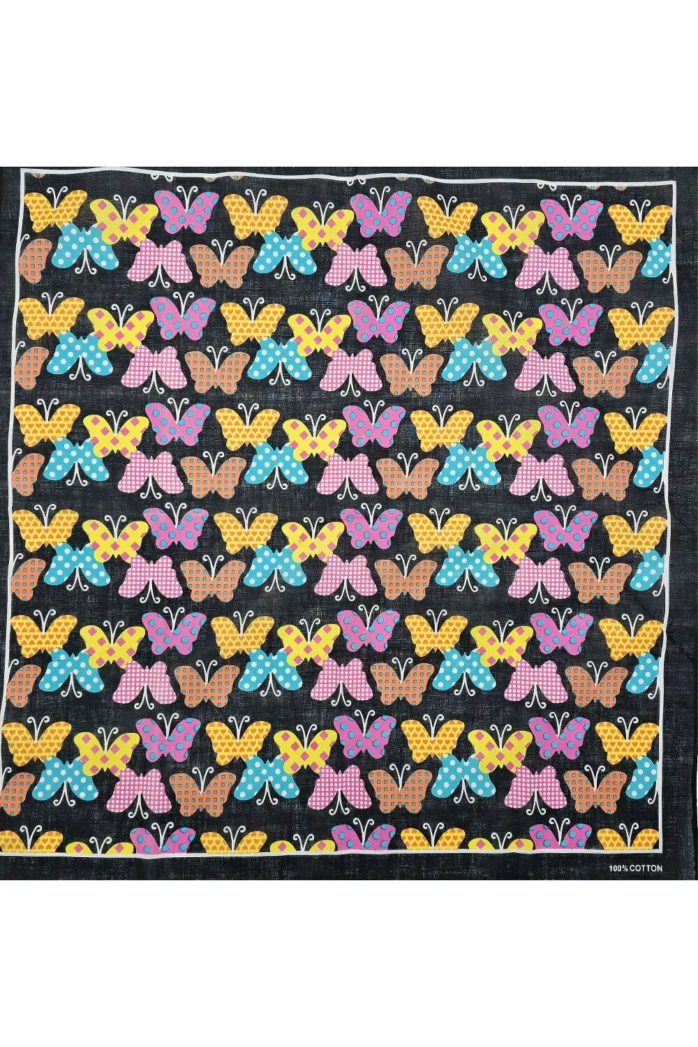 Бандана платок повязка бабочки 55х55 Черный 11541 