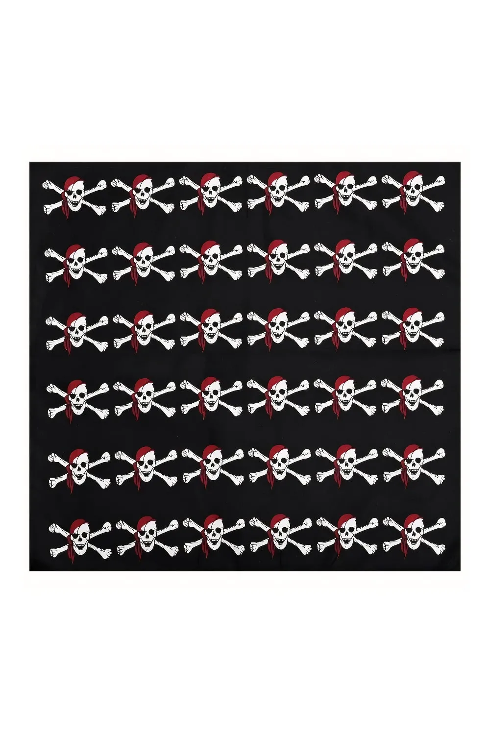 Бандана хустка пов’язка піратський візерунок ряди 55х55 Чорний 11562 