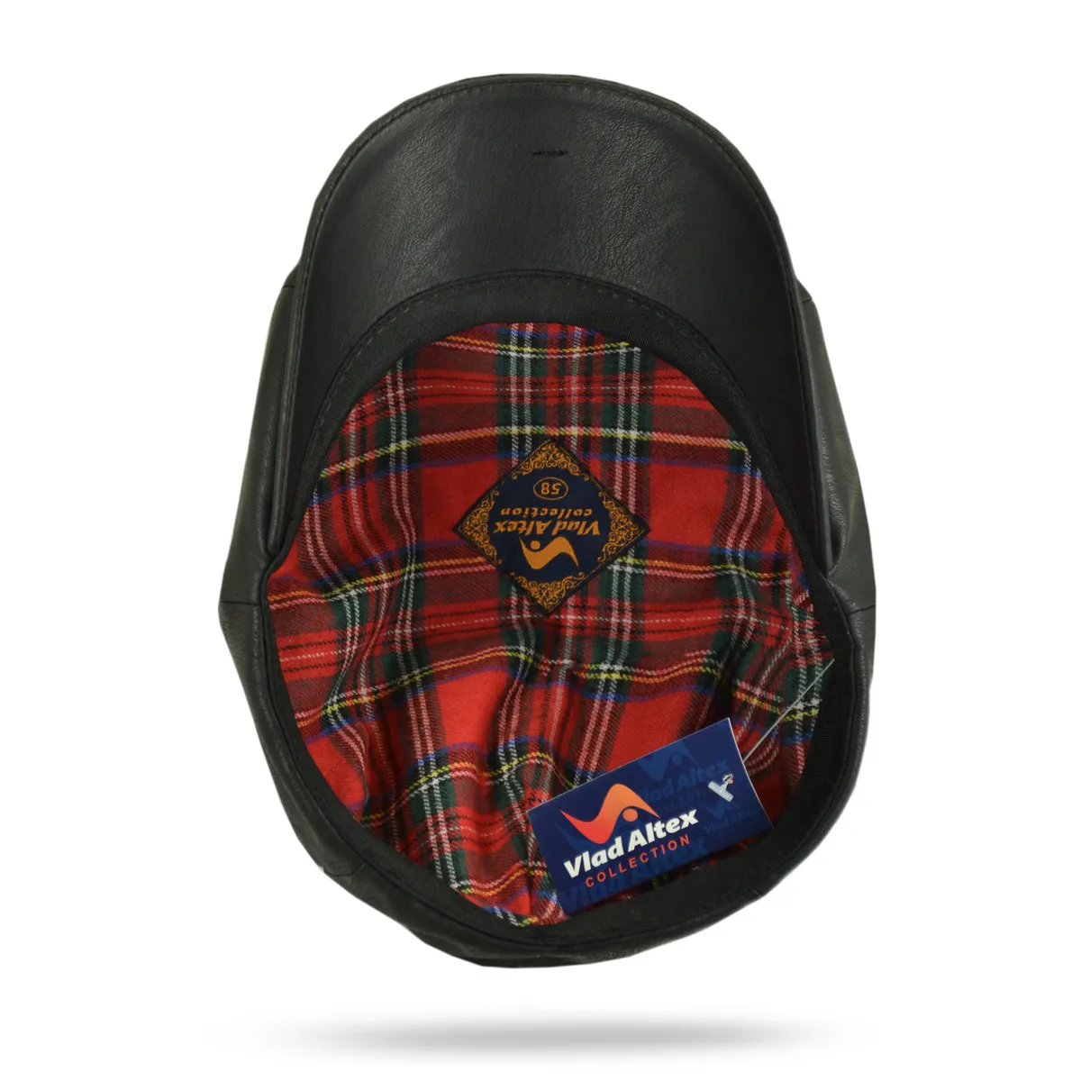 Кепка восьмиклинка хулиганка из экокожи VladAltex 56 Черный 10-26 