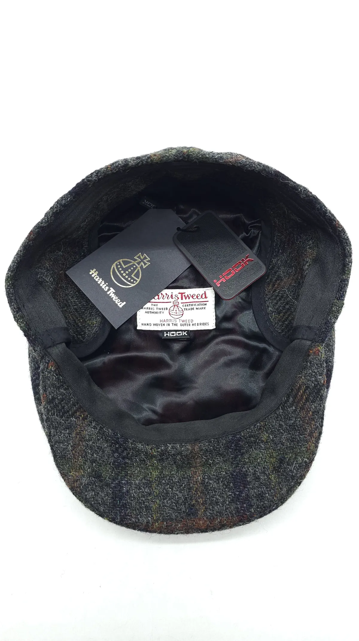 Кепка прямая реглан шерстяная в клетку HarrisTweed HOOK 56 Cерый R-CF 