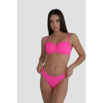 Купальник роздільний анжеліка жатка з рюшками 21115D-1 Polovi 36 Малиновий 12939