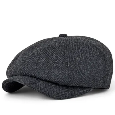 Кепка восьмиклинка хуліганка кашемірова в ялинку Premium VladAltex 58 Темно-сірий 440-46
