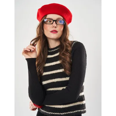 Берет класичний однотонний вовняний 56-58 Fortune Червоний