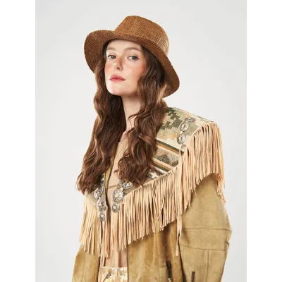 Капелюх Федора з коричневим обідком Fortune 56-59 Коричневий S694