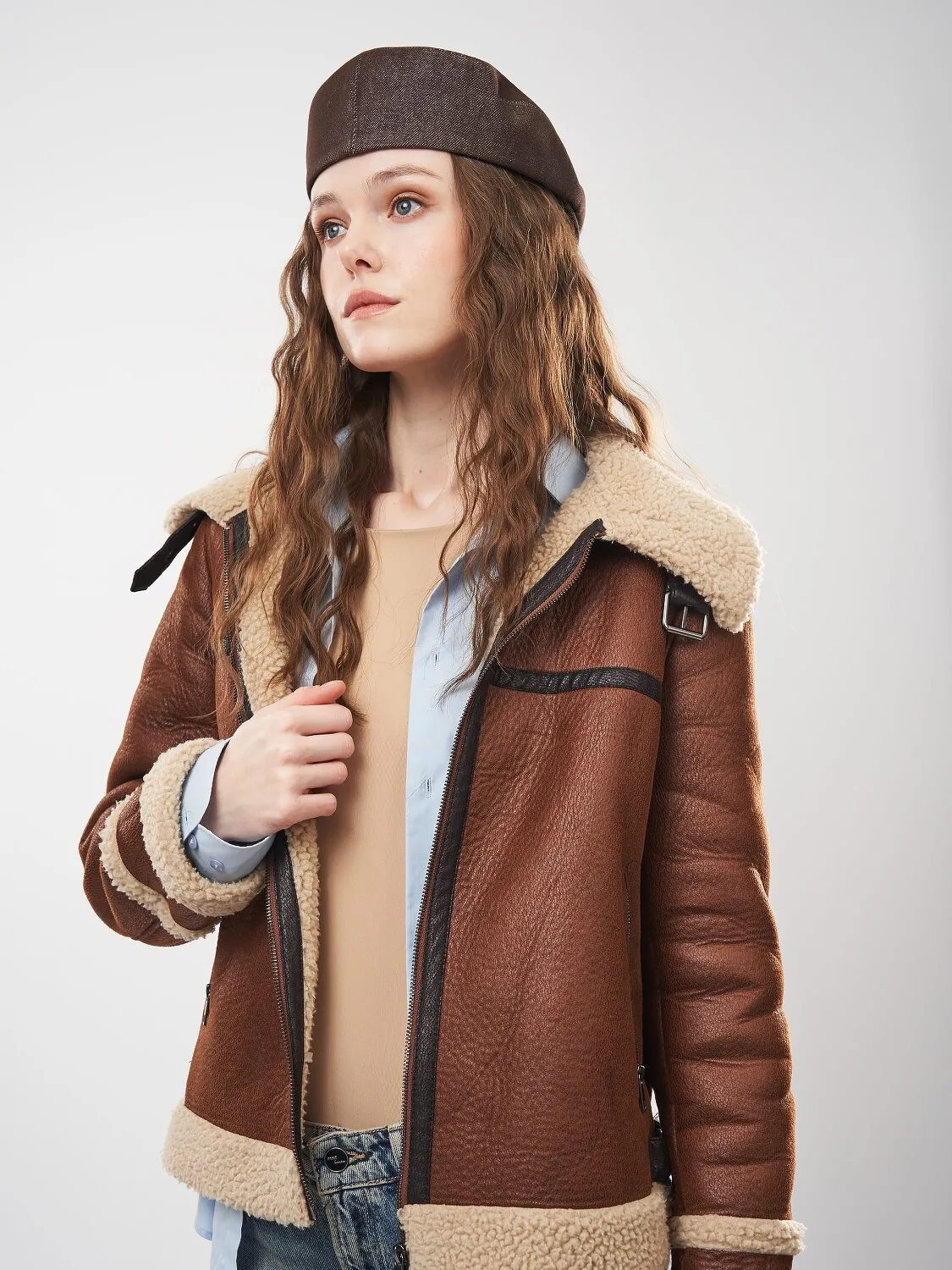 Кепи джинсовое Flat Cap Fortune 55-57 Коричневый 