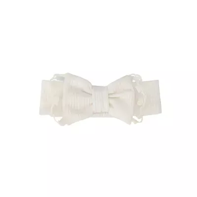 Пов’язка трикотажна для дівчинки з бантом та ажуром Лія Talvi 44-46 Кремовий