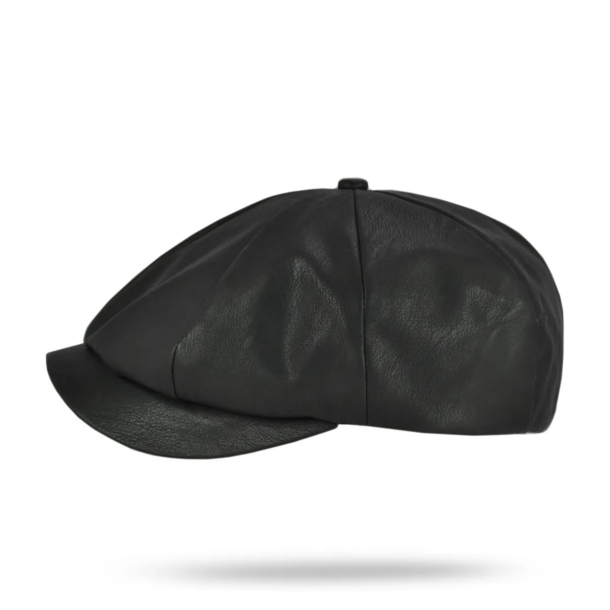 Кепка восьмиклинка хулиганка из экокожи VladAltex 56 Черный 10-26 