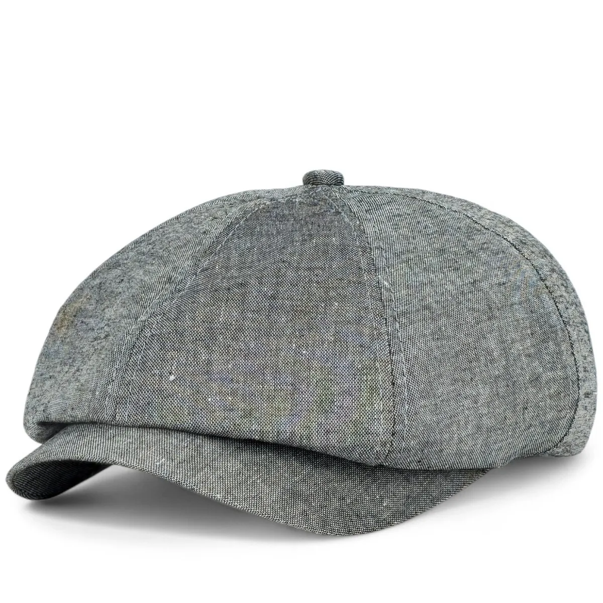 Кепка восьмиклинка хуліганка NewsBoy cap лляна VladAltex 55 Сірий 9215-6 