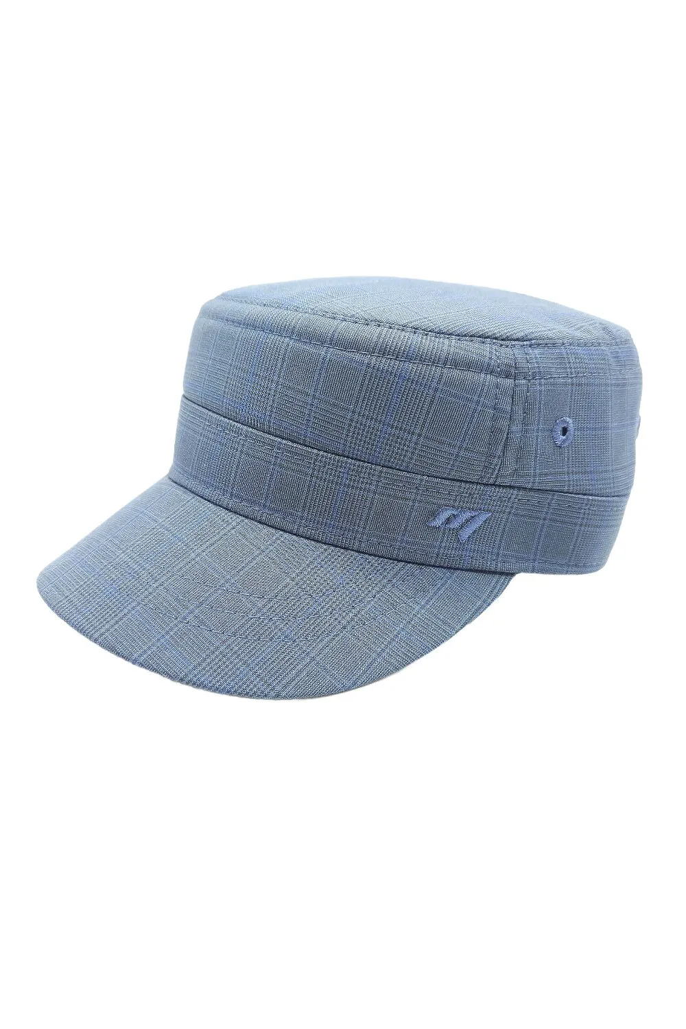 Кепка німка бавовняна в дрібну клітинку Mazur S/55-56 Темно-синій NK4-V93 