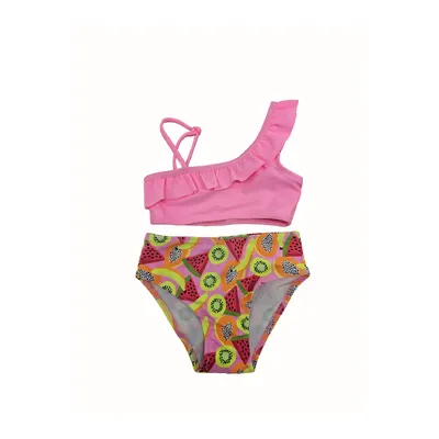 Купальник дитячий топом з рюшками та принтом Фрукти BH1051 Teres 2-4 Рожевий 98-104см