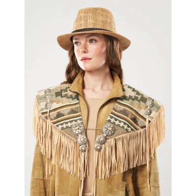 Капелюх Федора з коричневим обідком Fortune 56-59 Бежевий S694