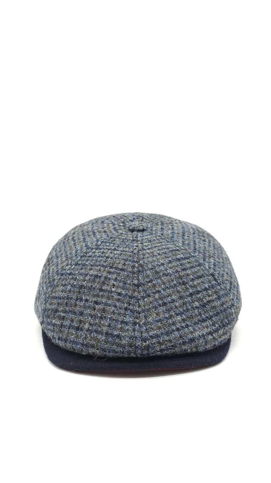 Кепка восьмиклинка вовняна в кольову клітинку 6-LEONARDO HarrisTweed HOOK 56 Темно-сірий HT-C402 