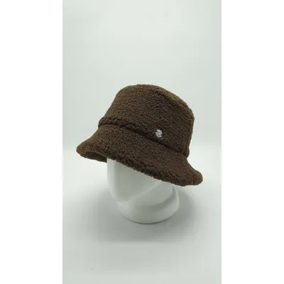 Панама женская со штучного меха TEDDY SHAG 56-59 Шоколад