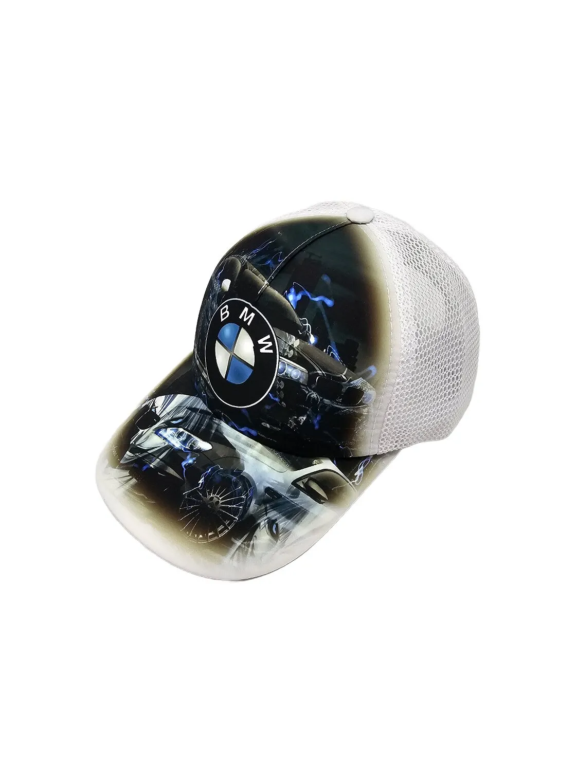Бейсболка з сіткою та малюнком BMW 52-55 Білий 13843 