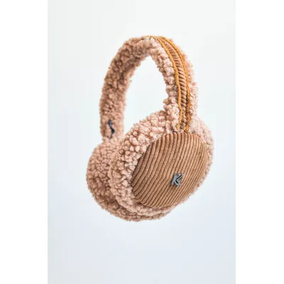 Навушники хутряні з регулятором TEDDY з вельветом 0220-1 KENT&AVER one size Темно-бежева