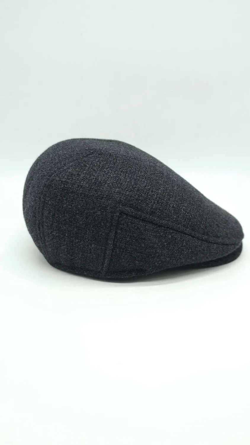 Кепка реглан пряма кашемірова на байці та вухами Mazur 56 Темно-сірий KW9 