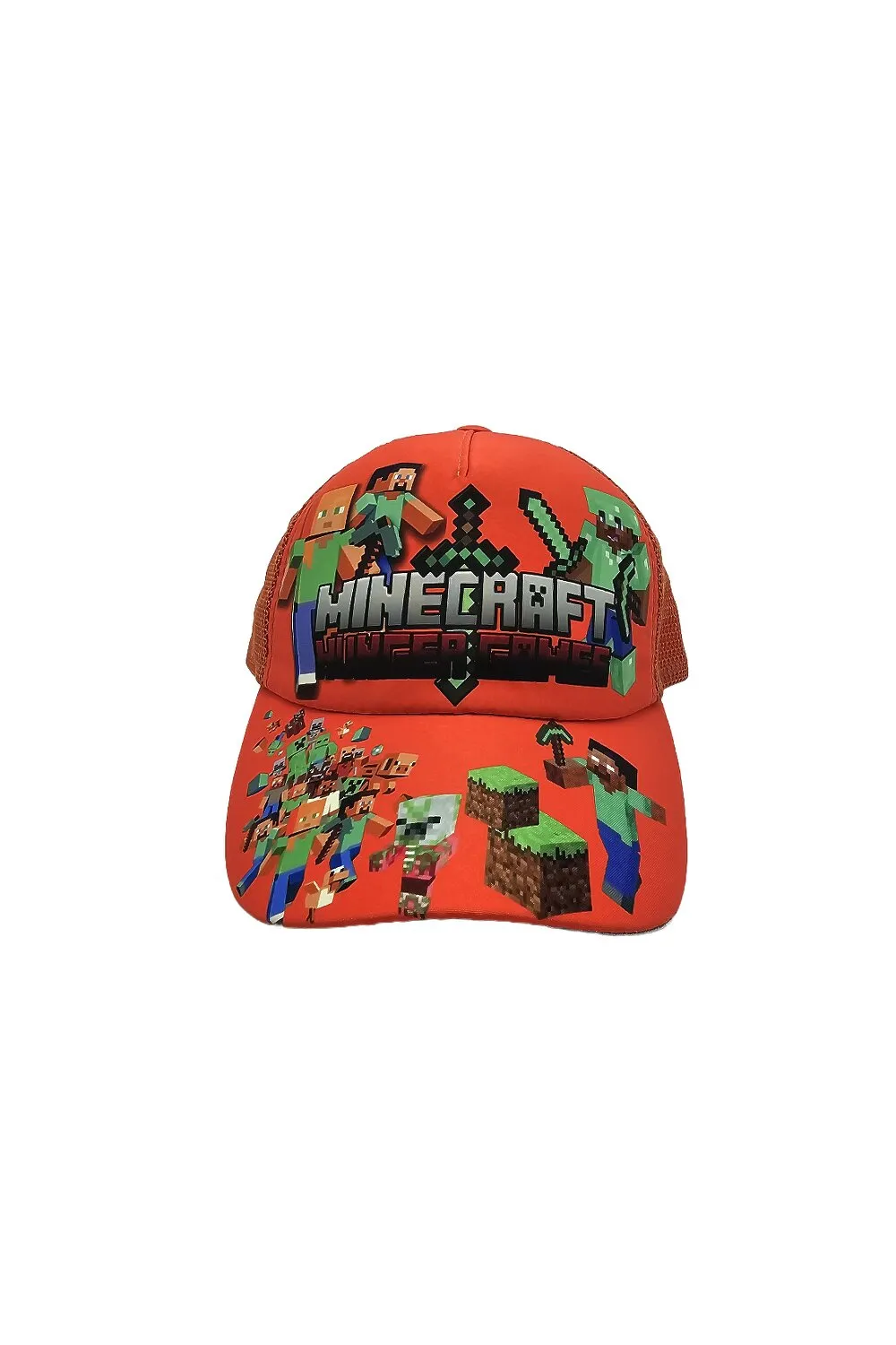 Бейсболка с сеткой и рисунком Minecraft Hunger Games 52-55 Оранжевый 17000 