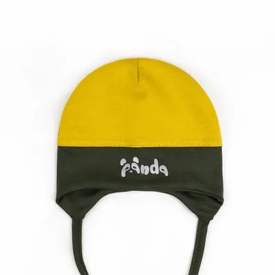 Шапка трикотажна для хлопчика на зав’язку Сан-Дієго Talvi 44-46 Хакі з гірчичним 7500