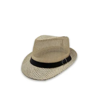 Капелюх челентанка з сіткою Fortune 56-58 Топлене молоко