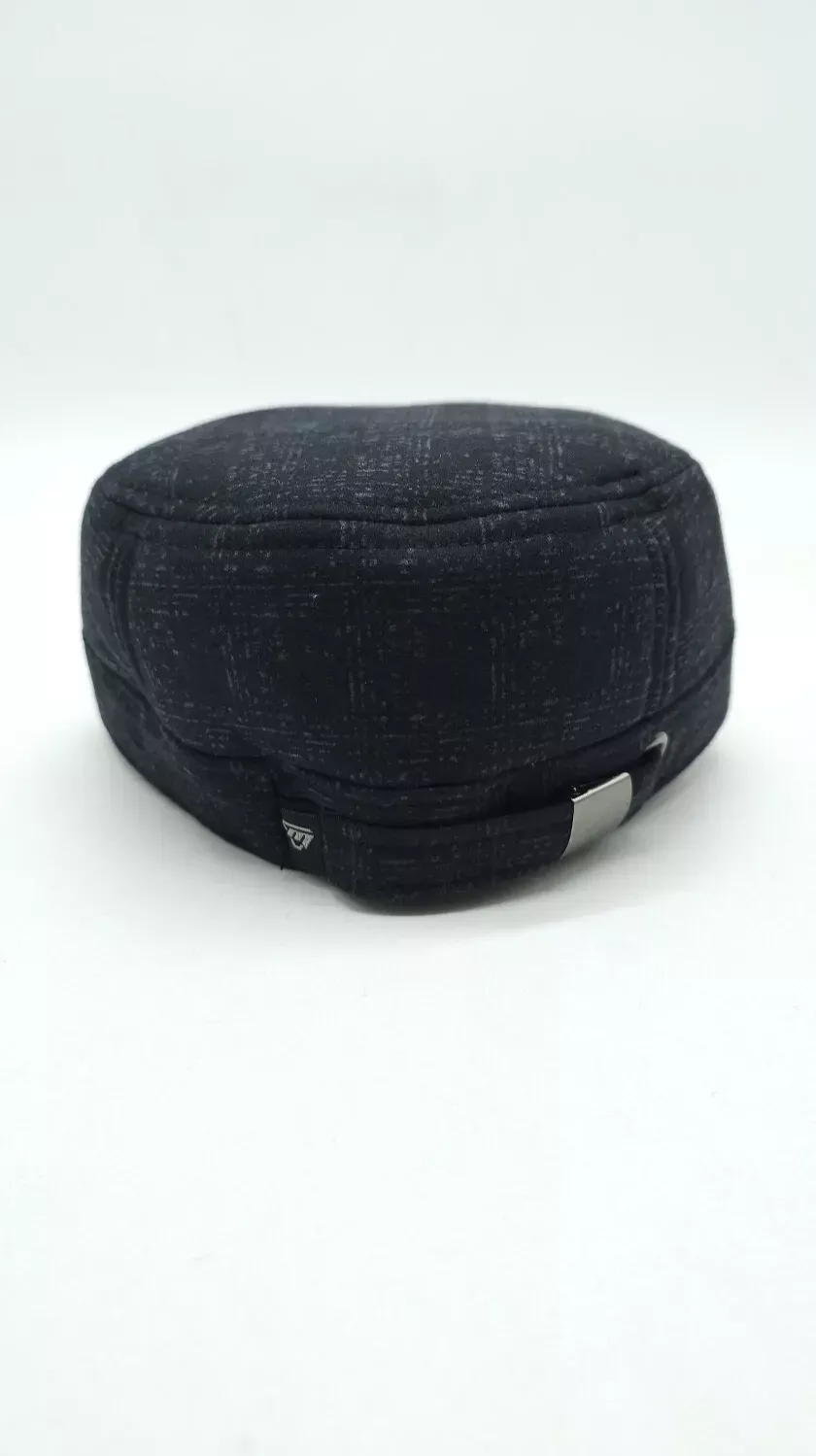 Кепка німка тіарова утеплена з вухами в приховану клітинку Mazur XS/54-55 Чорний  NK2-OR52 