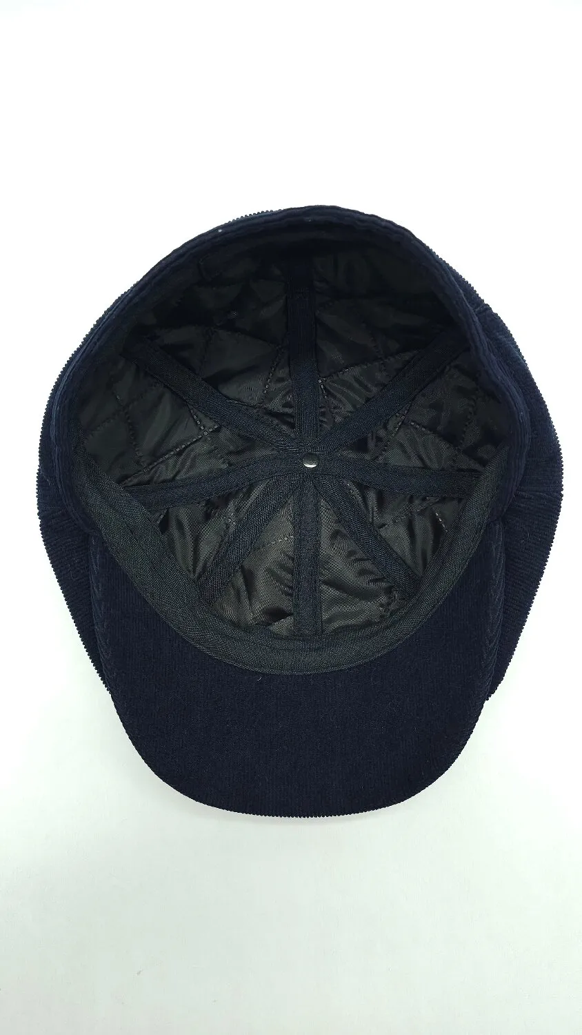 Кепка восьмиклинка хуліганка вельветова на ніжці CH 55 Темно-синій V25/39 